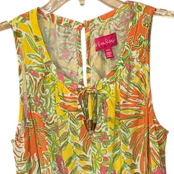 Lilly Pulitzer Target Happy Place Challis Floral Romper Medium Sleeveless Summer - Picture 2 of 9